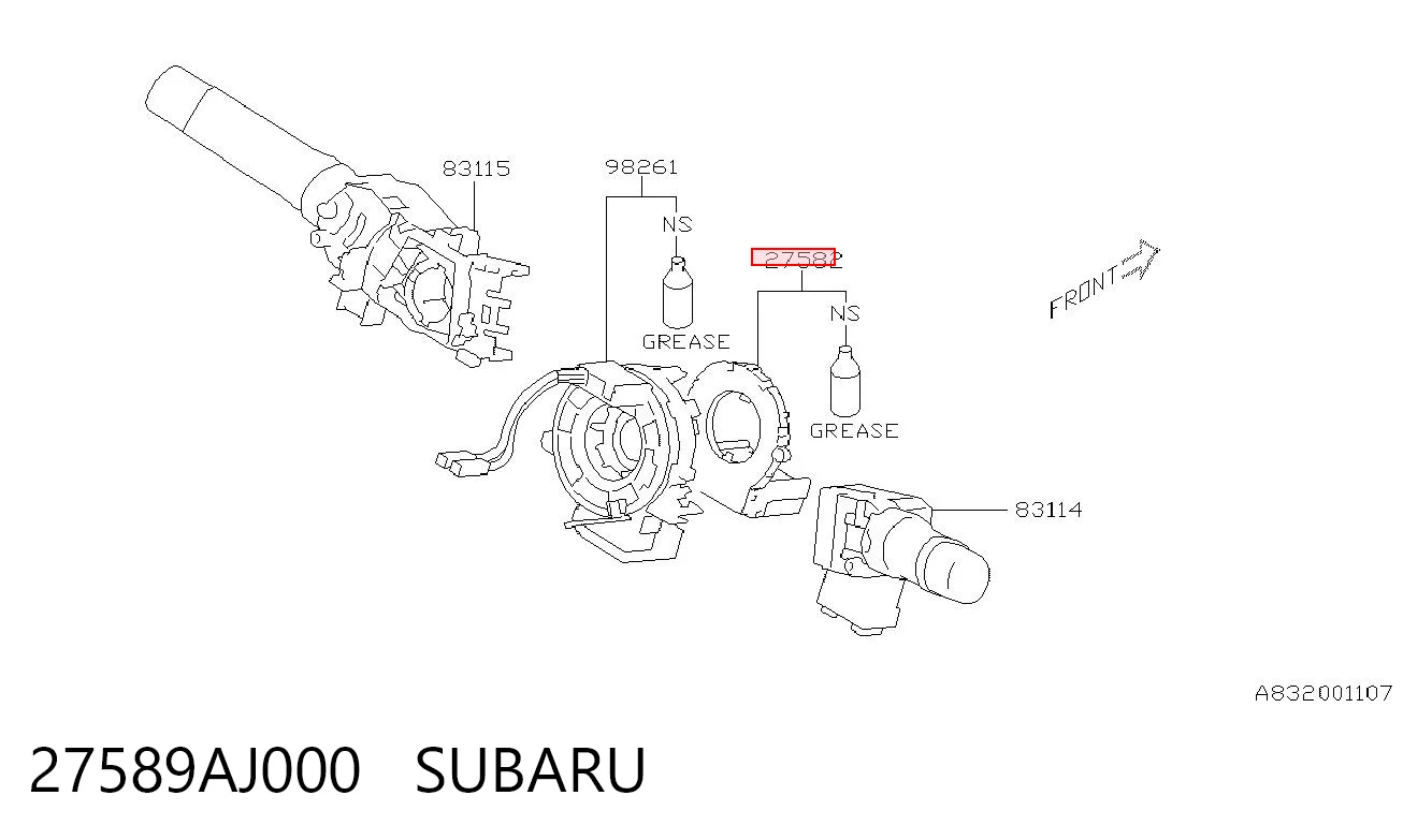 27589AJ000 Subaru Датчик керма