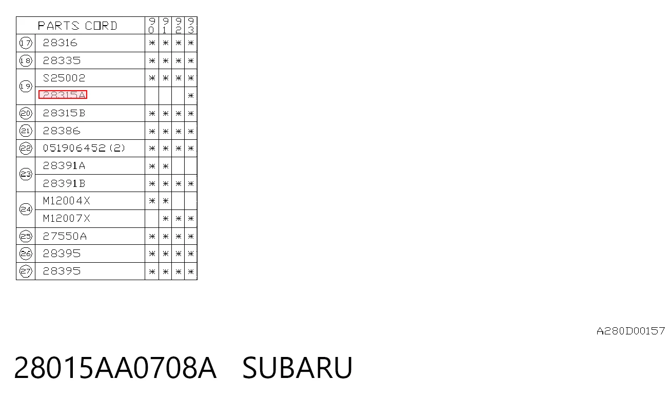 28015AA0708A Subaru Сальник передньої маточини, зовнішній