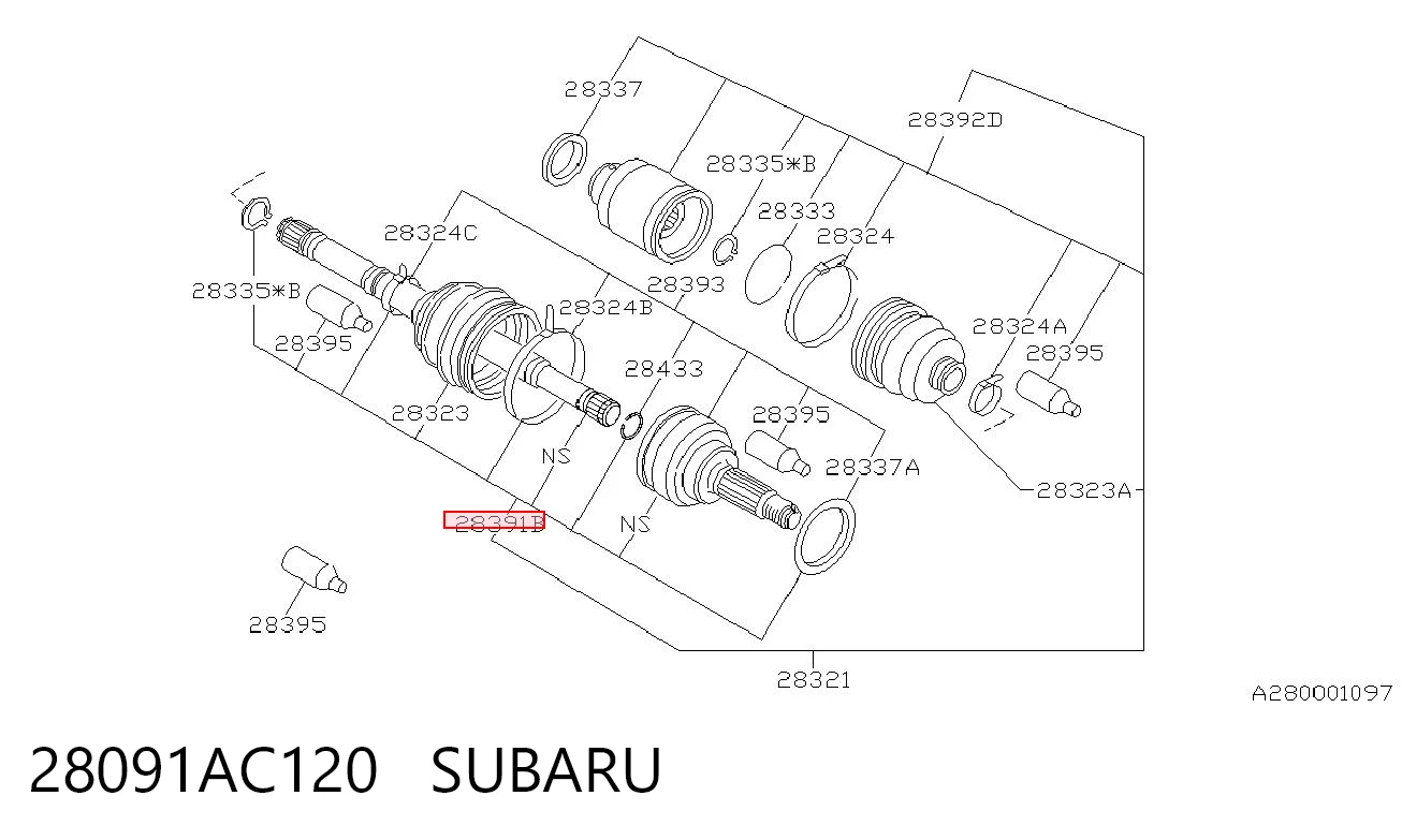 28091AC120 Subaru Граната зовнішня