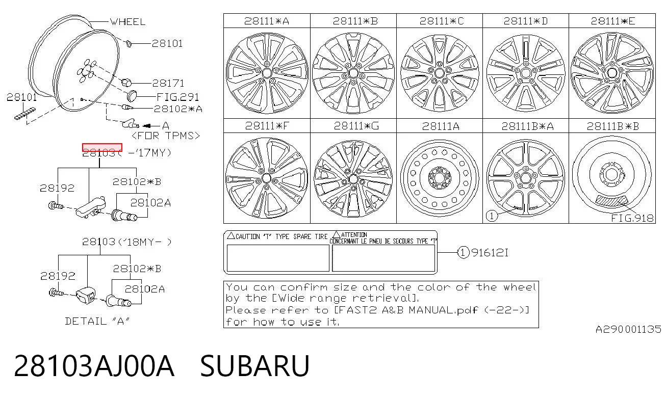 Датчик шин на Subaru Forester IV S13, SJ