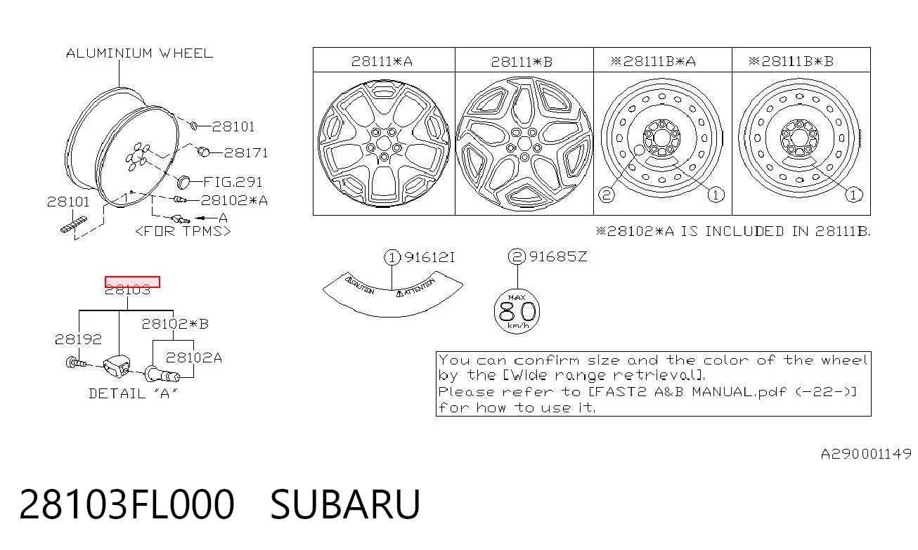 28103FL000 Subaru Датчик шин