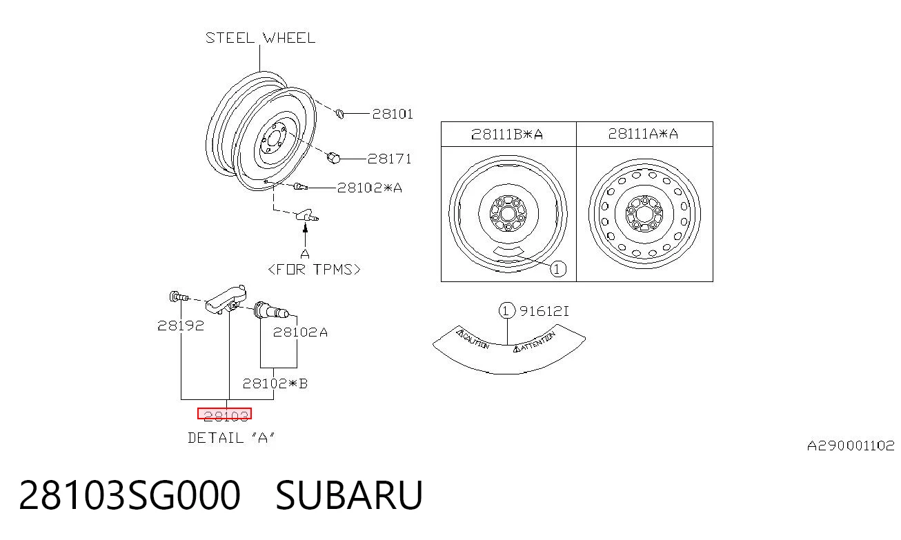 28103SG000 Subaru Датчик шин