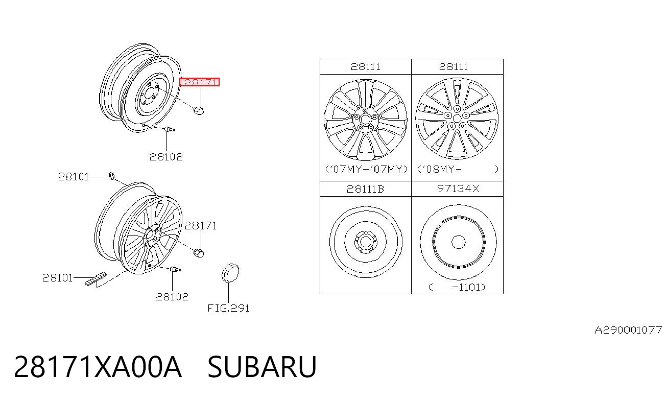 Гайка кріплення колеса Subaru Legacy II седан (BD, BG) (1994 - 1999) ціна, від 1.93 USD