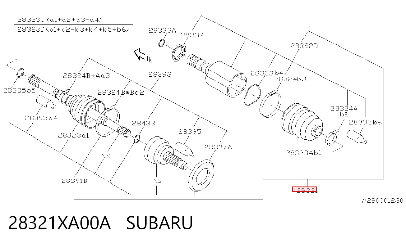 Приводи передніх коліс (вали карданні піввісь переднього моста) на Subaru Tribeca  