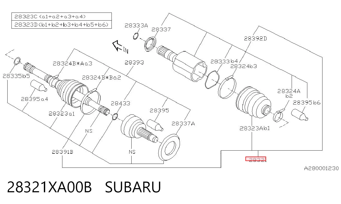 Купити Піввісь (привід) передня Subaru Tribeca  