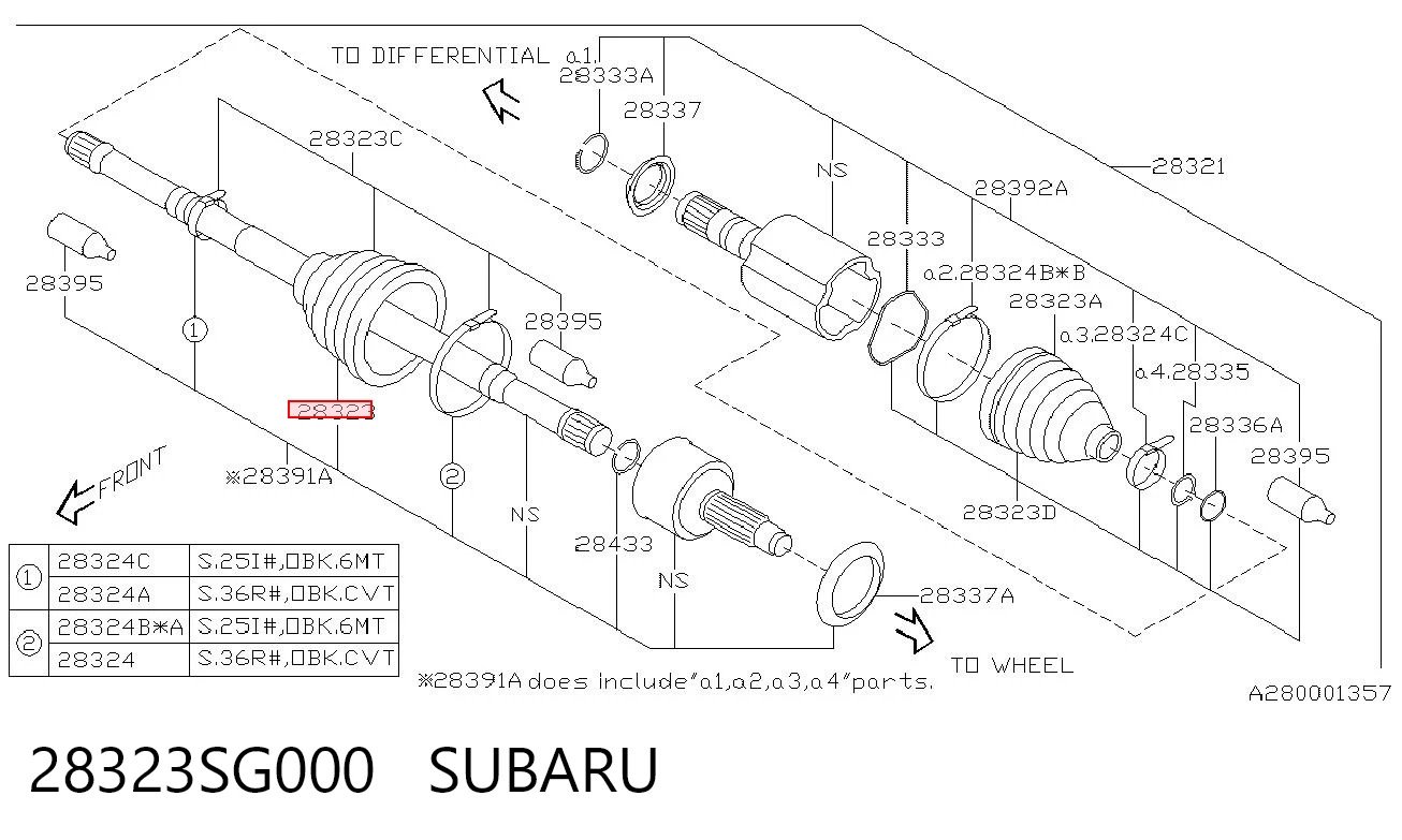 Пильник шарніра кутових швидкостей зовнішній передній Subaru Forester IV позашляховик (S13, SJ) (2012 - 2018) ціна, від 11.06 USD