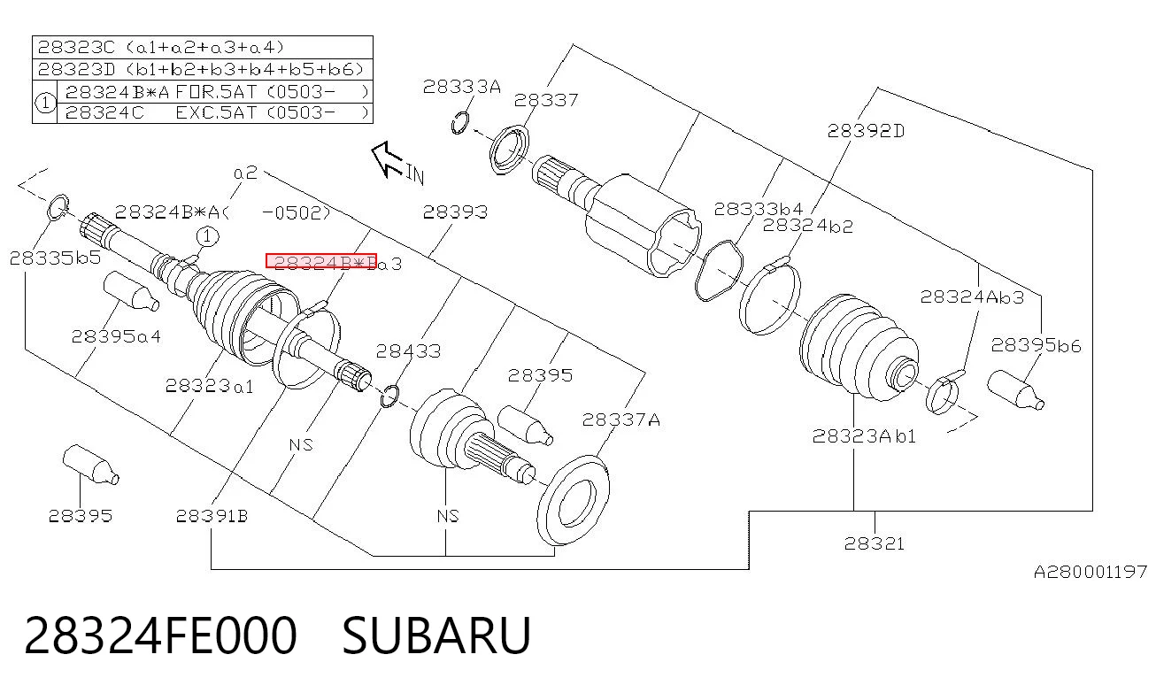 28324FE000 Subaru 