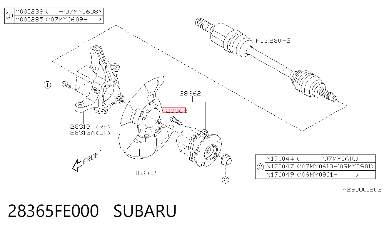 28365FE000 Subaru Болт маточини