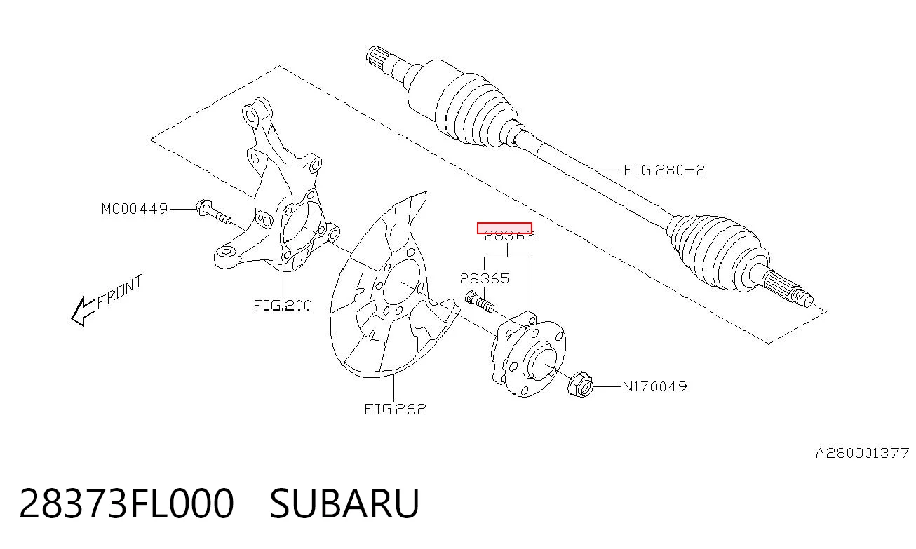 28373FL000 Subaru Маточина (передня)