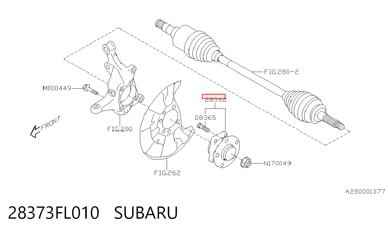 28373FL010 Subaru Маточина (передня)
