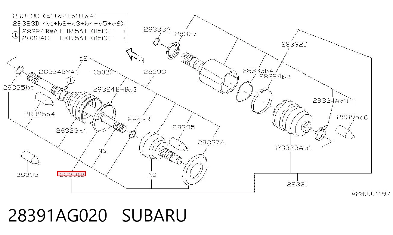 28391AG020 Subaru