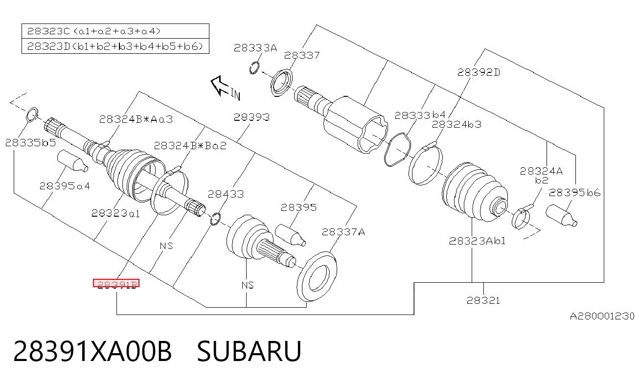 28391XA00B Subaru