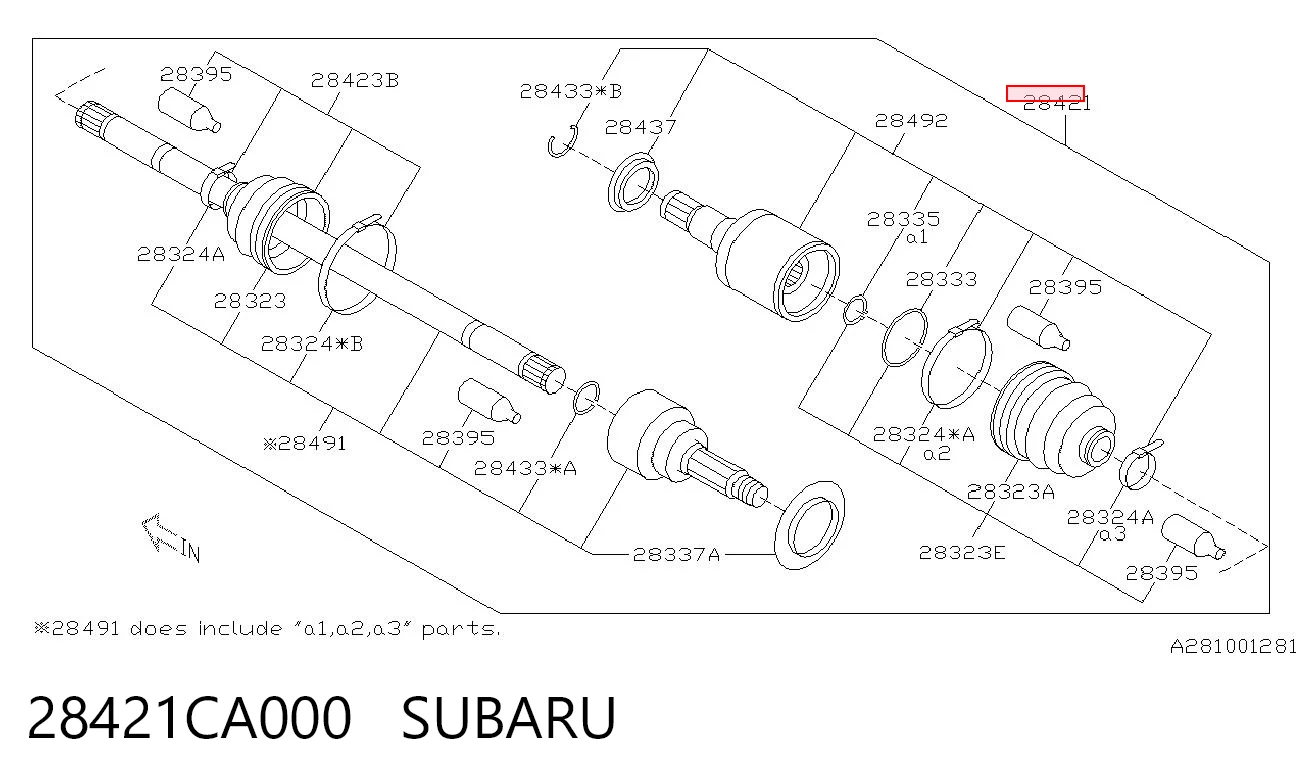 28421CA000 Subaru Привід задній