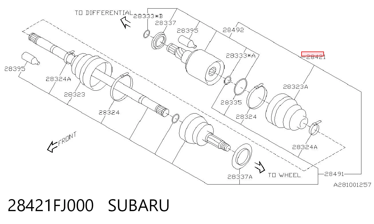28421FJ000 Subaru 