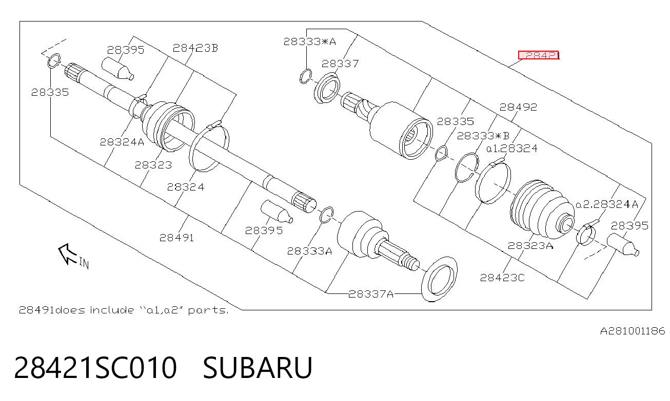 28421SC010 Subaru Привід задній