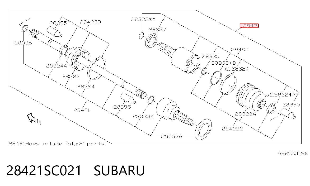 28421SC021 Subaru Привід задній