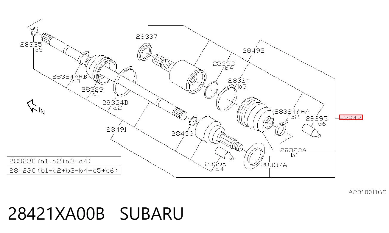 Приводи задніх коліс Subaru Tribeca позашляховик (2007 - 2014) ціна, від 17.01 USD