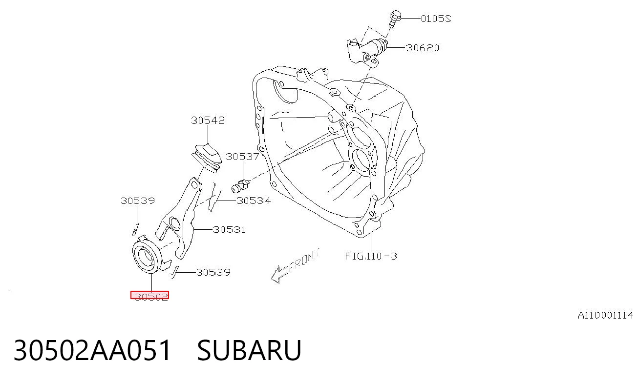 30502AA051 Subaru Підшипник ковзання зчеплення