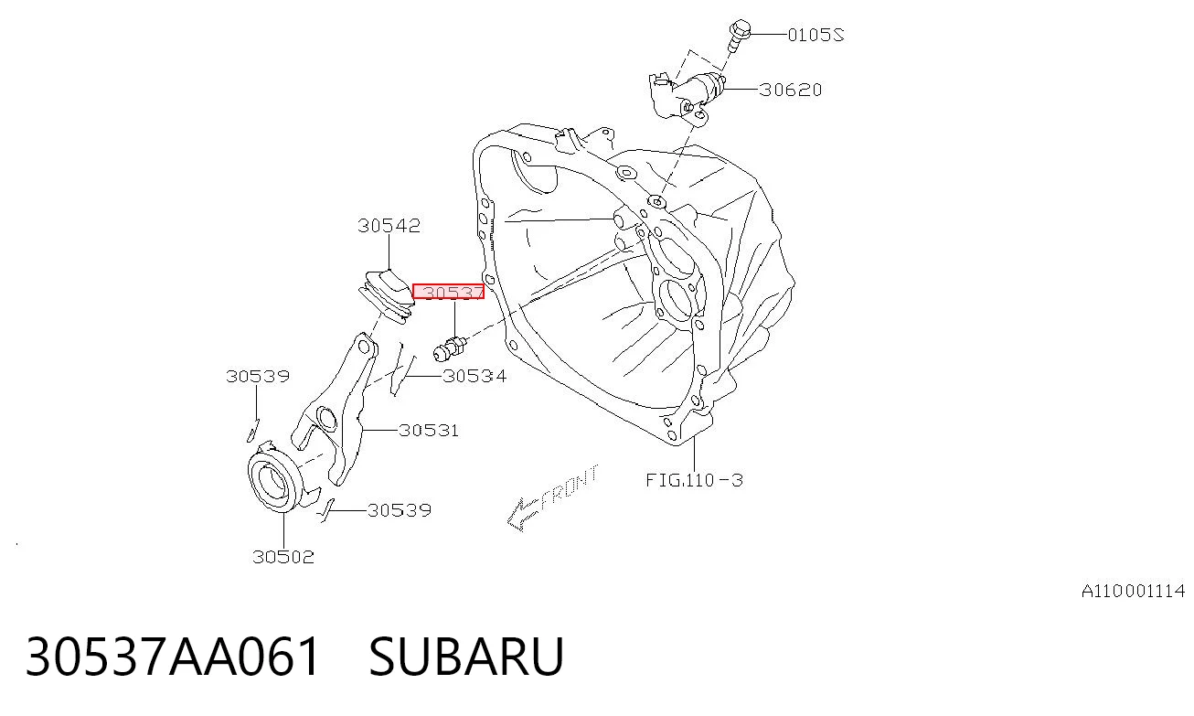 30537AA061 Subaru Вісь вилки зчеплення