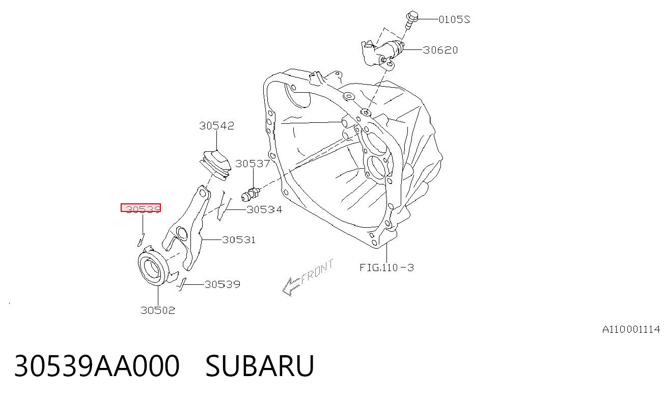 30539AA000 Subaru Напрямна підшипника зчеплення