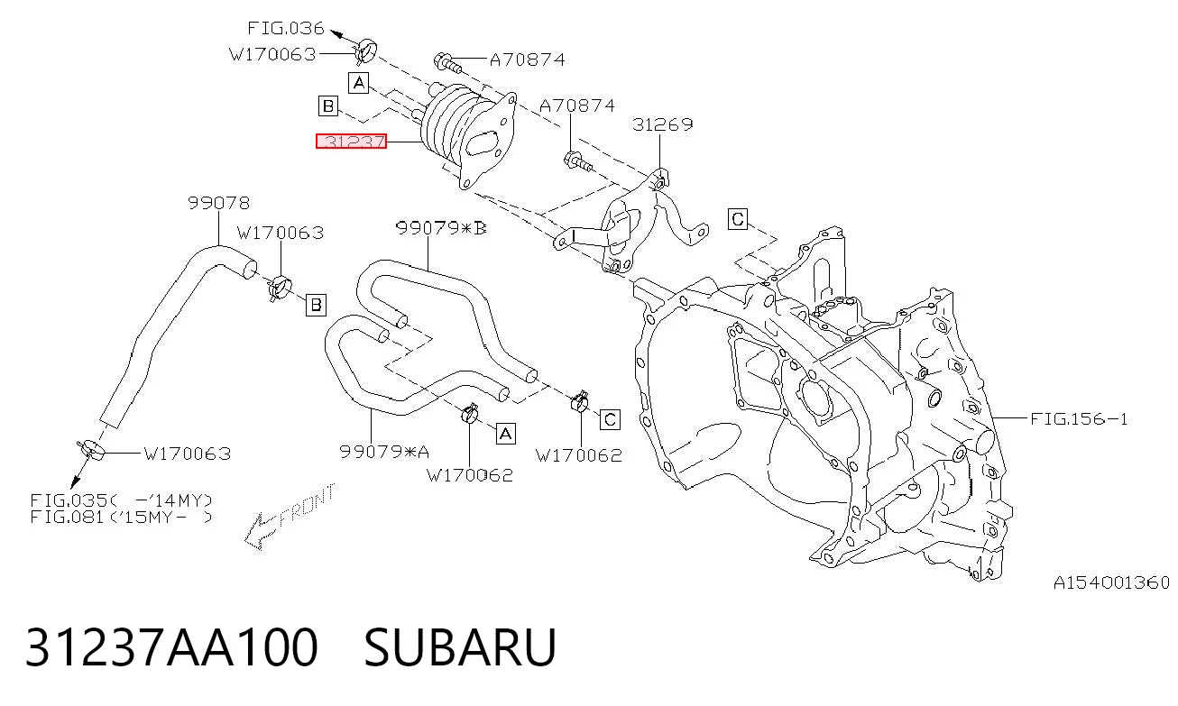 31237AA100 Subaru Радіатор охолодження, АКПП