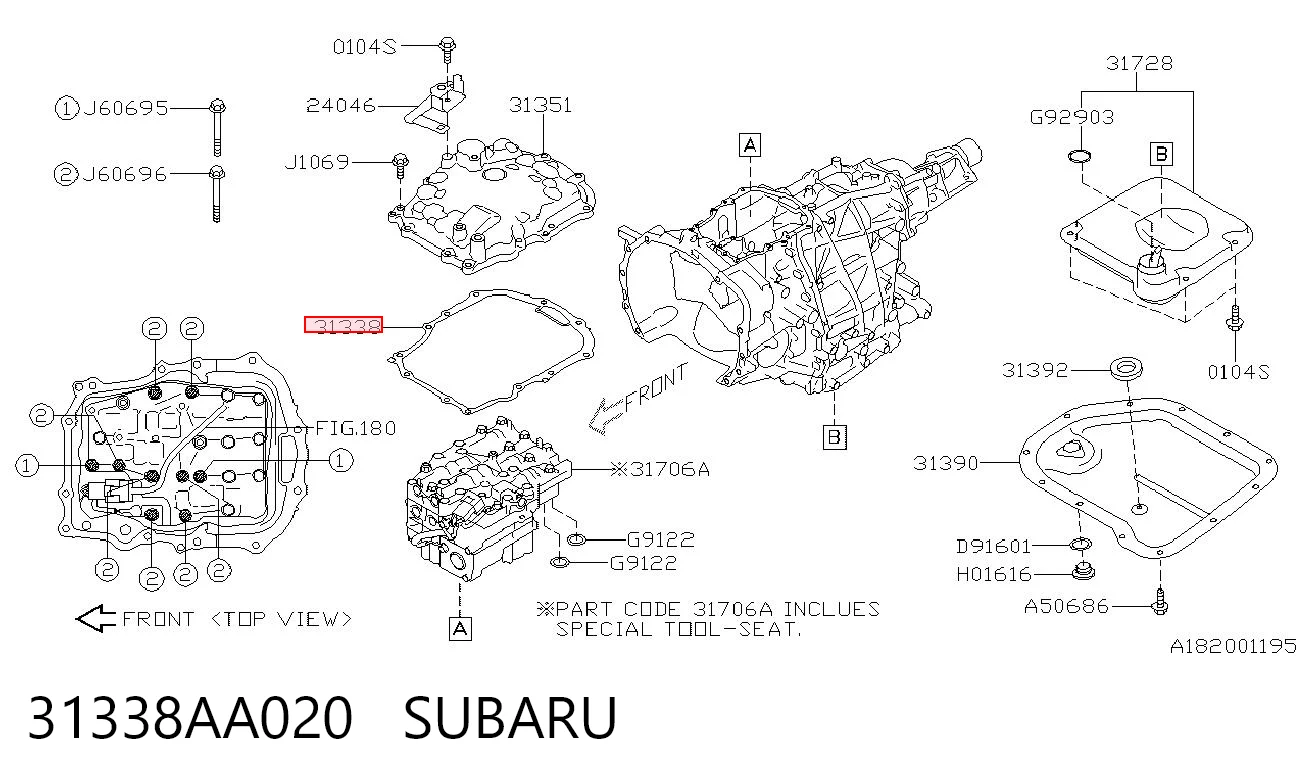 31338AA020 Subaru Прокладка кришки коробки передач