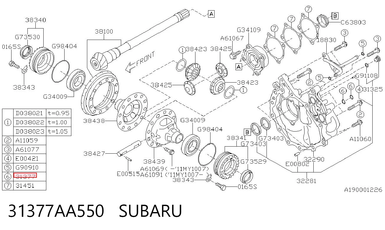31377AA550 Subaru