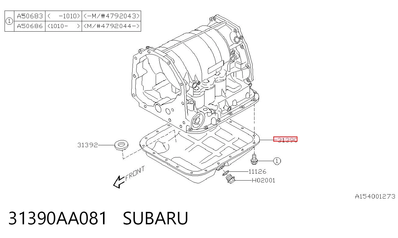 31390AA081 Subaru Піддон АКПП