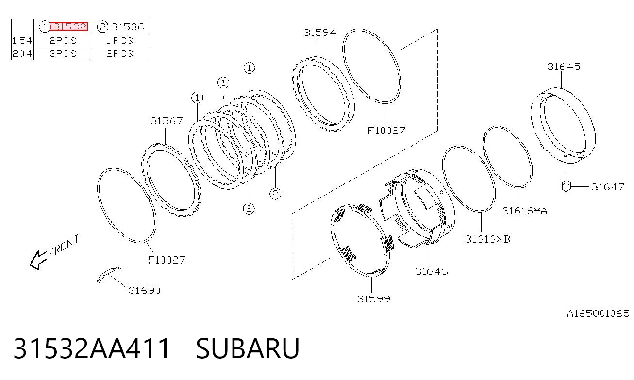 31532AA411 Subaru 