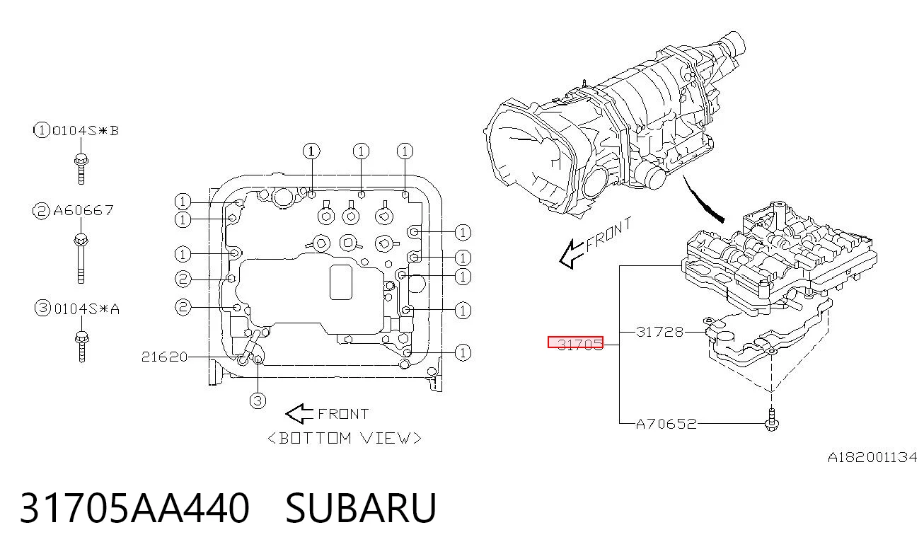 31705AA440 Subaru Блок клапанів АКПП
