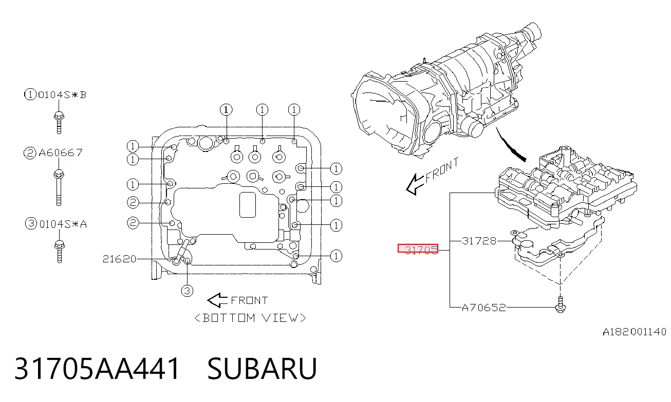 31705AA441 Subaru Блок клапанів АКПП
