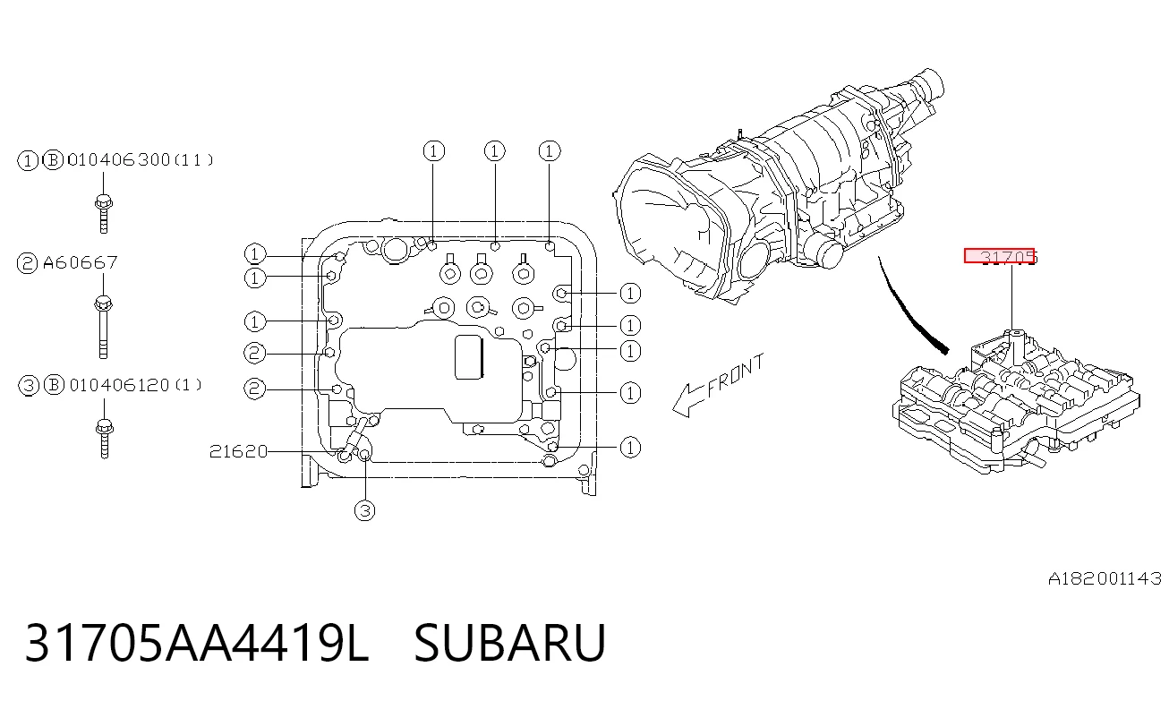 31705AA4419L Subaru Блок клапанів АКПП