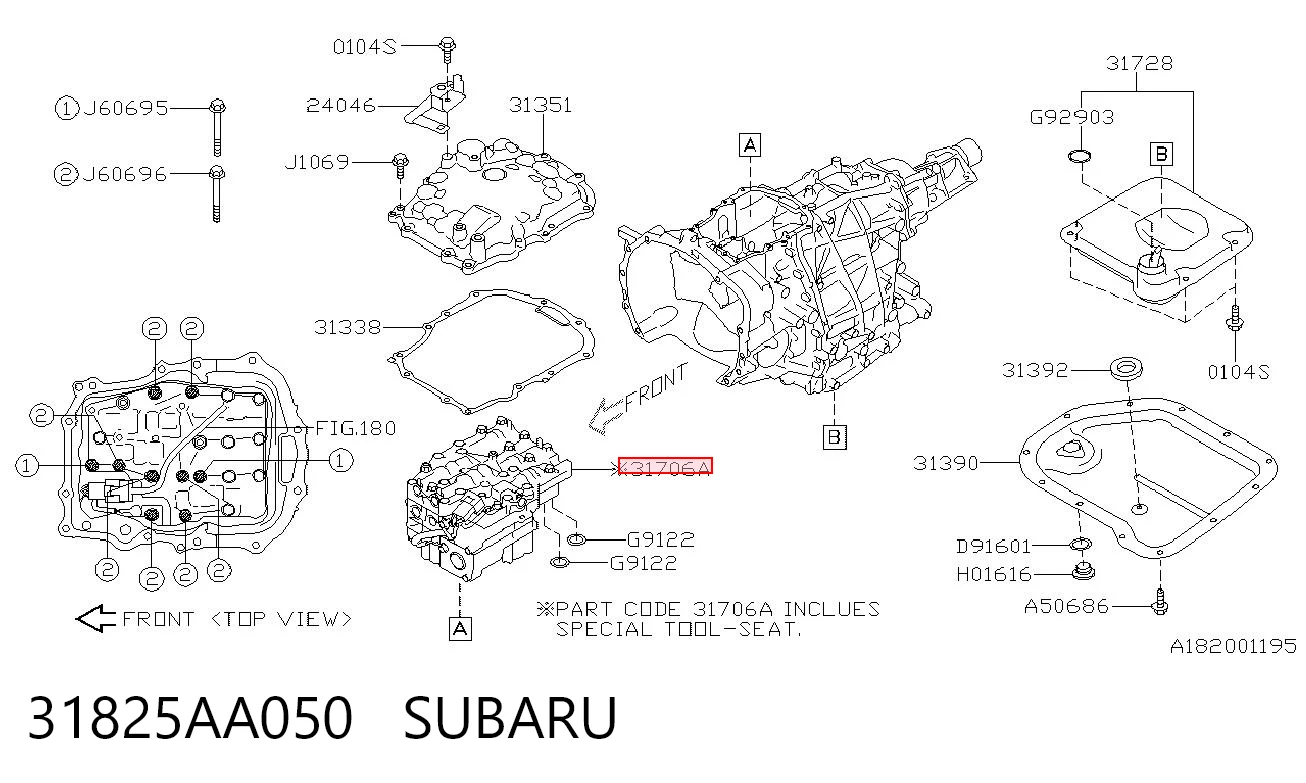 31825AA050 Subaru Блок клапанів АКПП