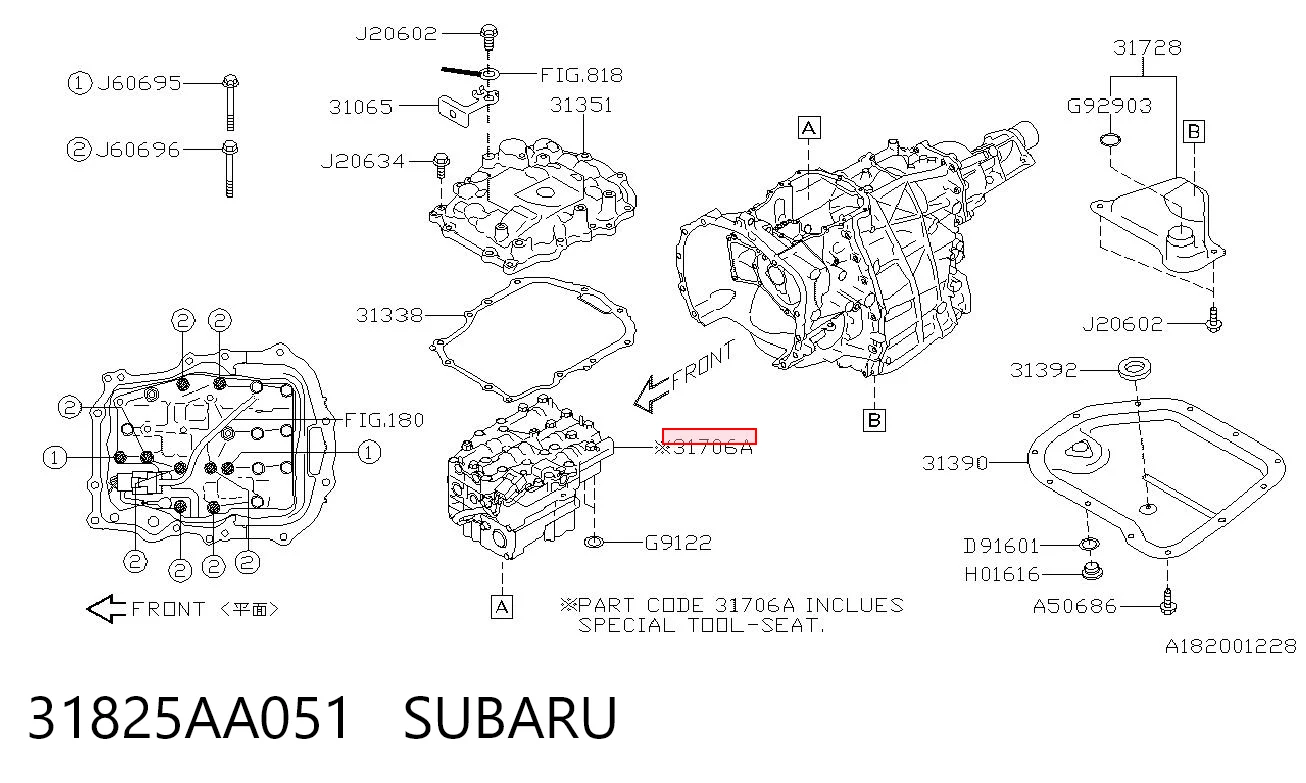 31825AA051 Subaru Блок клапанів АКПП