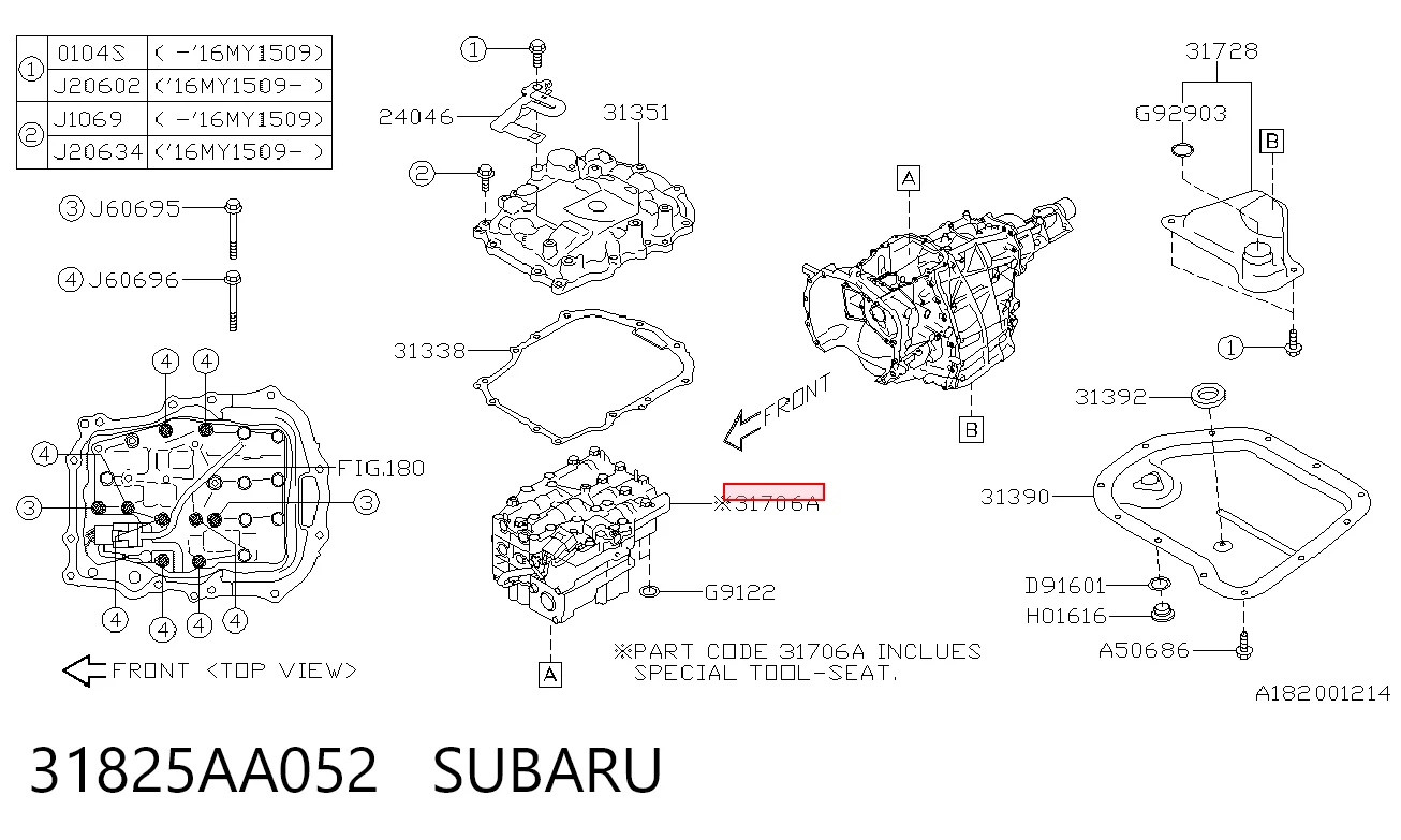 31825AA052 Subaru Блок клапанів АКПП