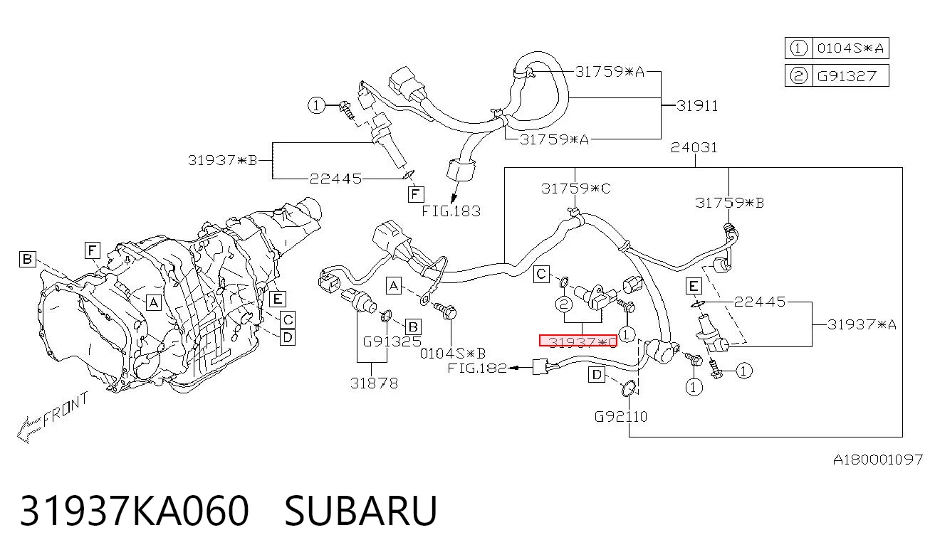 31937KA060 Subaru Датчик швидкості спідометра