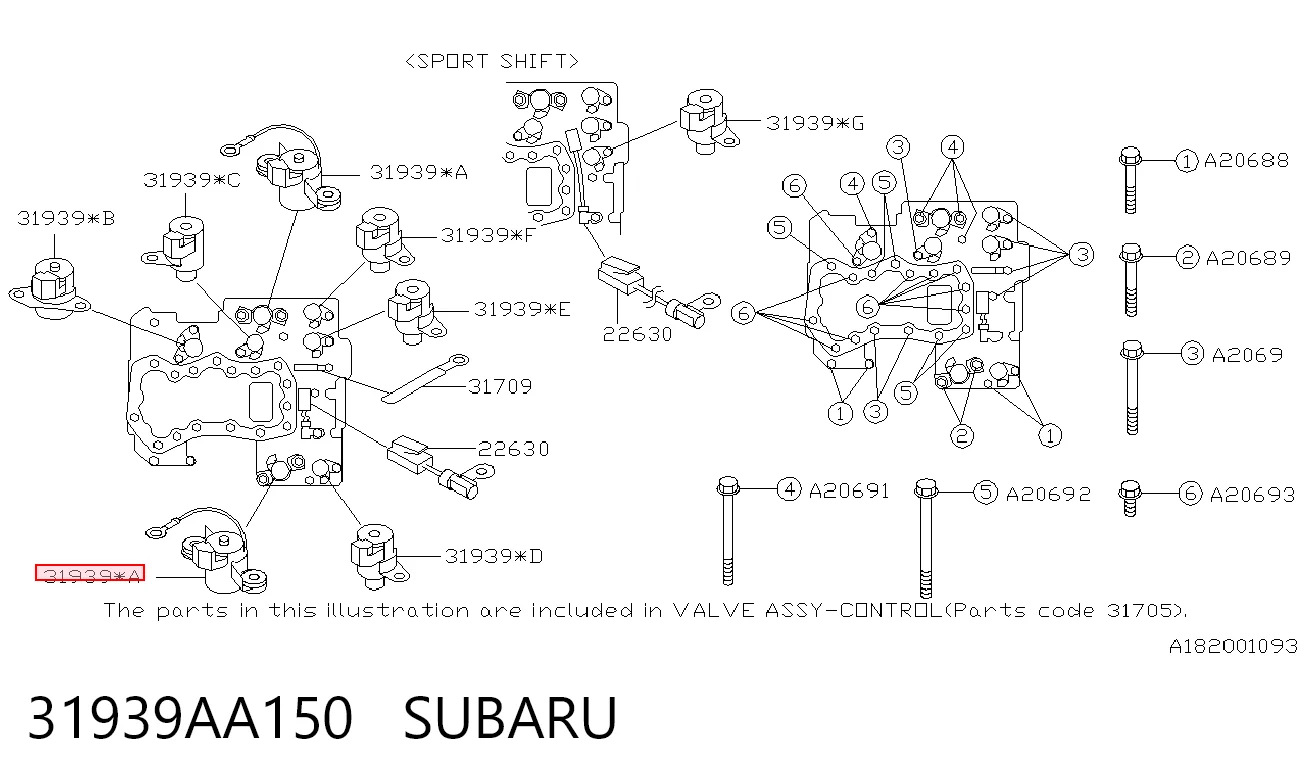 31939AA150 Subaru Блок клапанів АКПП