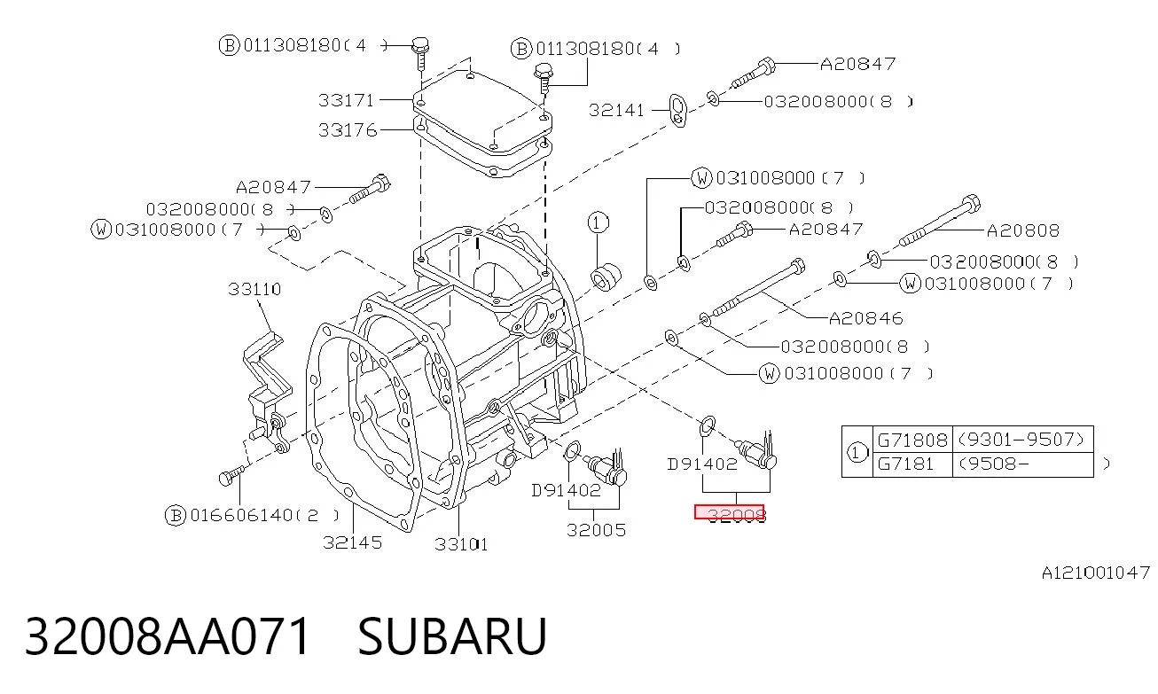 32008AA071 Subaru Датчик включення ліхтарів заднього ходу