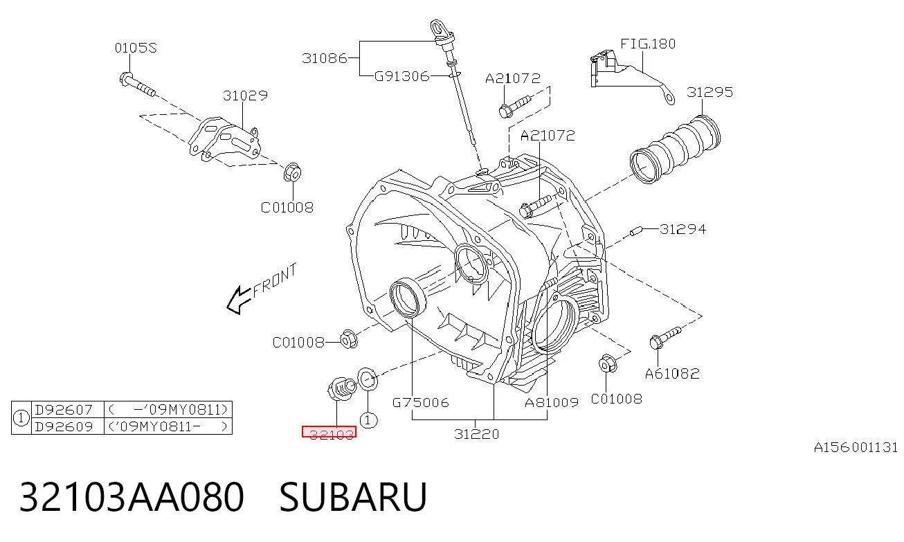 32103AA080 Subaru Пробка піддона двигуна