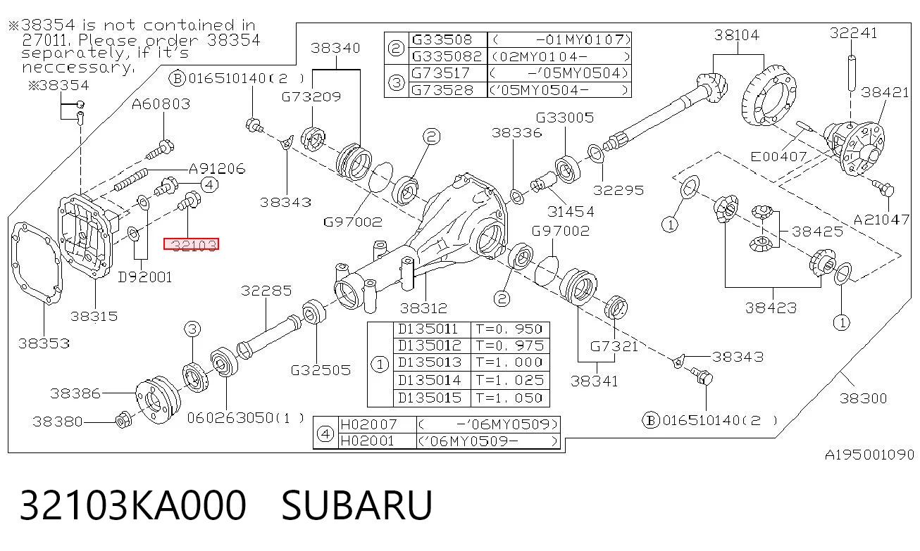 32103KA000 Subaru 