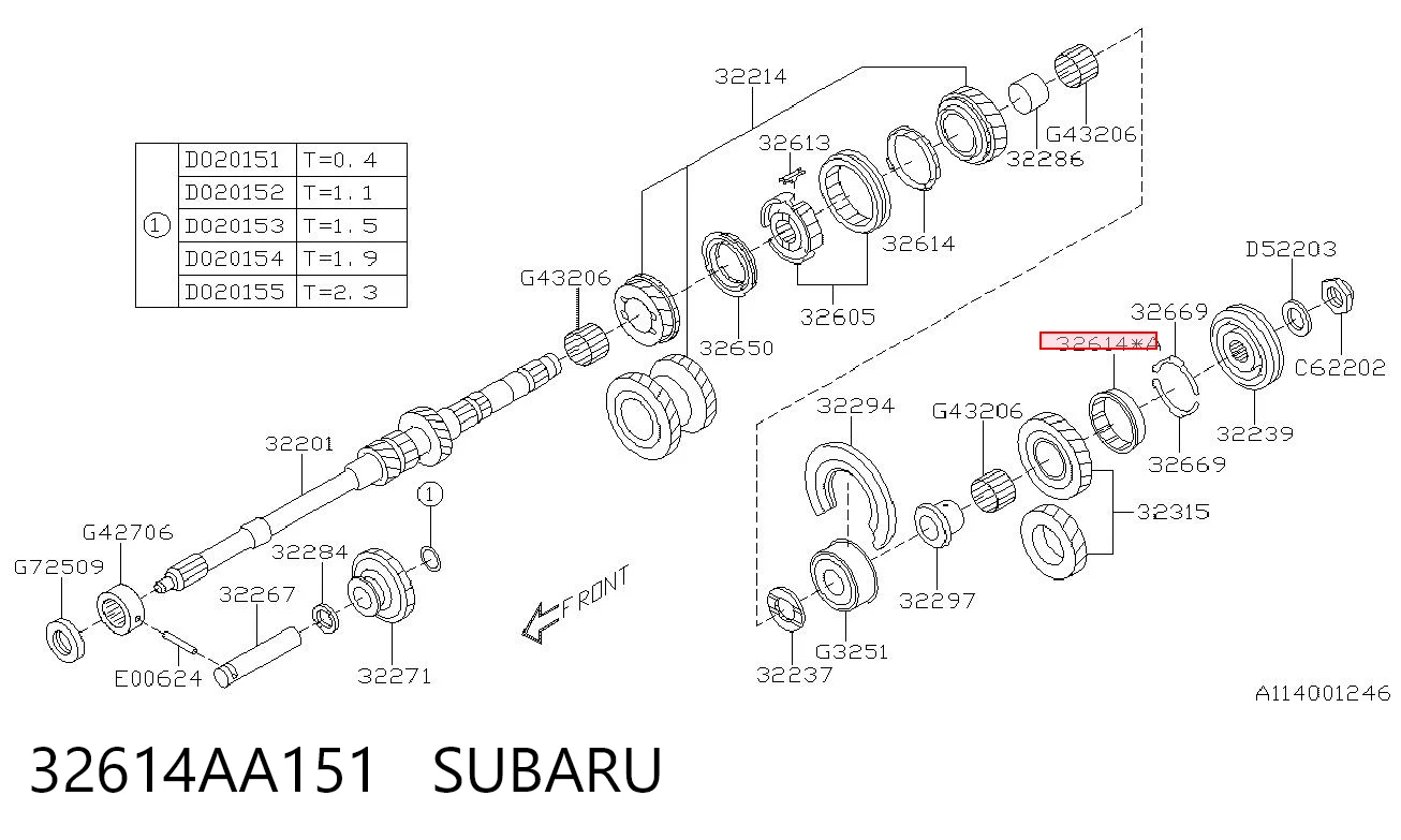 32614AA151 Subaru 