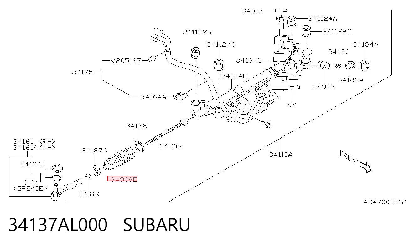 34137AL000 Subaru Пильник рульової