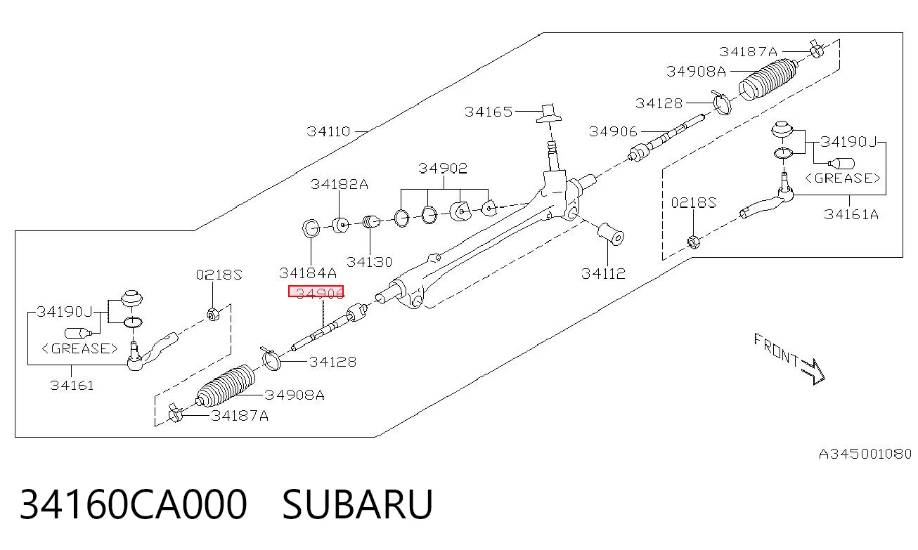34160CA000 Subaru Тяги кермові