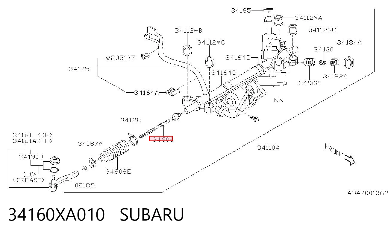 34160XA010 Subaru Тяги кермові