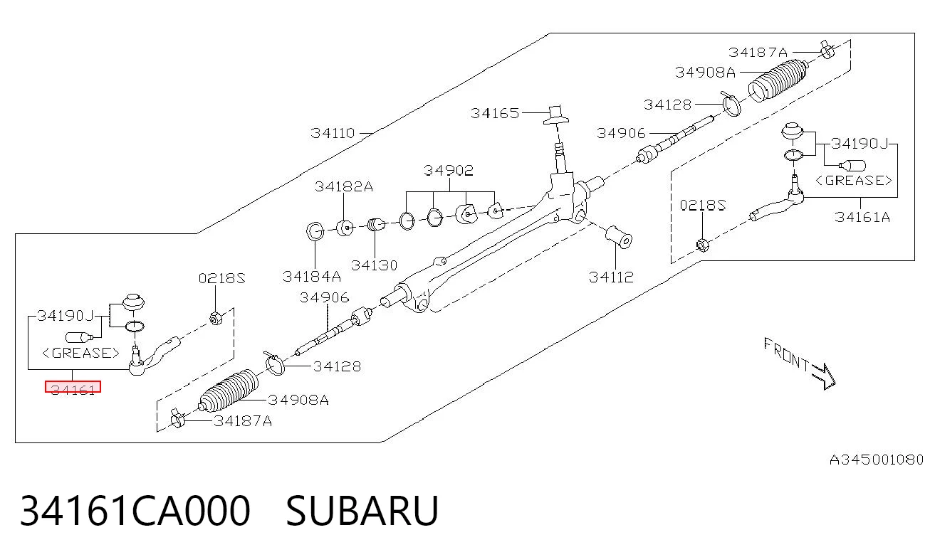 34161CA000 Subaru Зовнішній наконечник рульової тяги