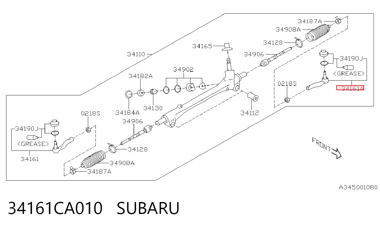 34161CA010 Subaru Зовнішній наконечник рульової тяги