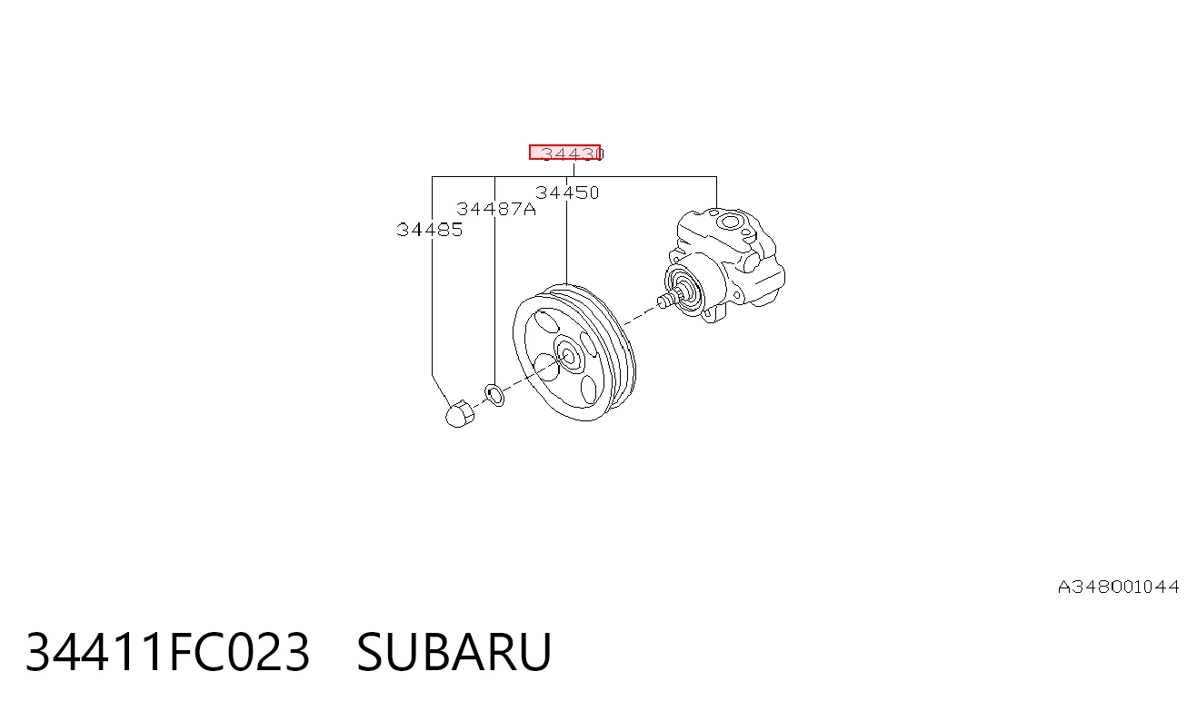 34411FC023 Subaru Насос гідропідсилювача