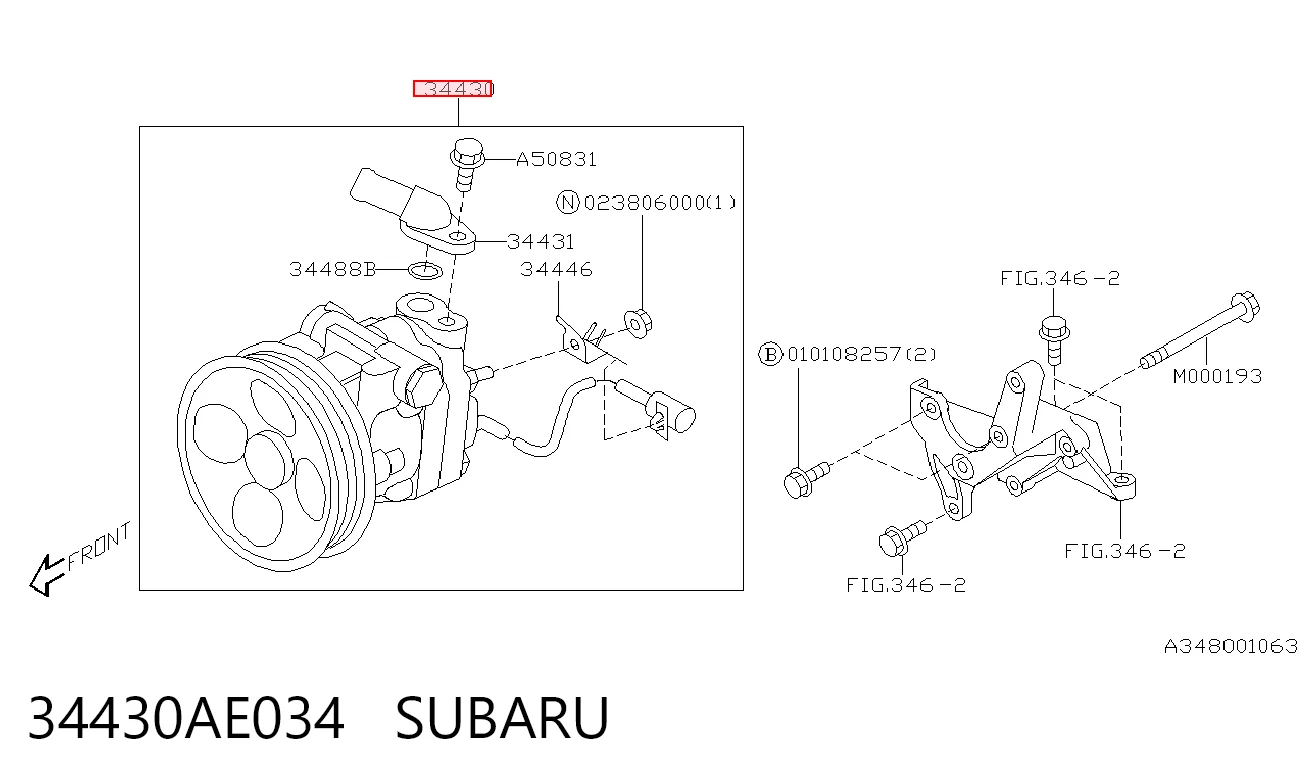 34430AE034 Subaru Насос гідропідсилювача