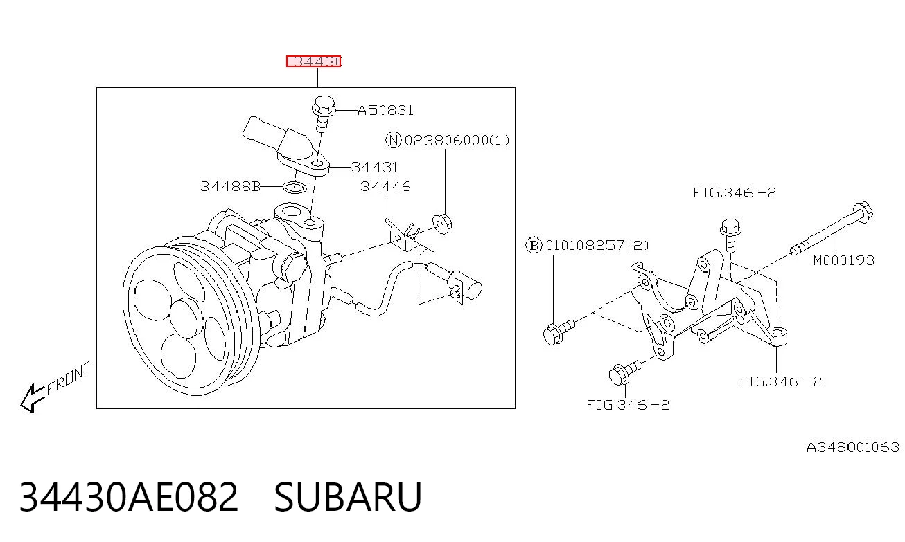 34430AE082 Subaru Насос гідропідсилювача