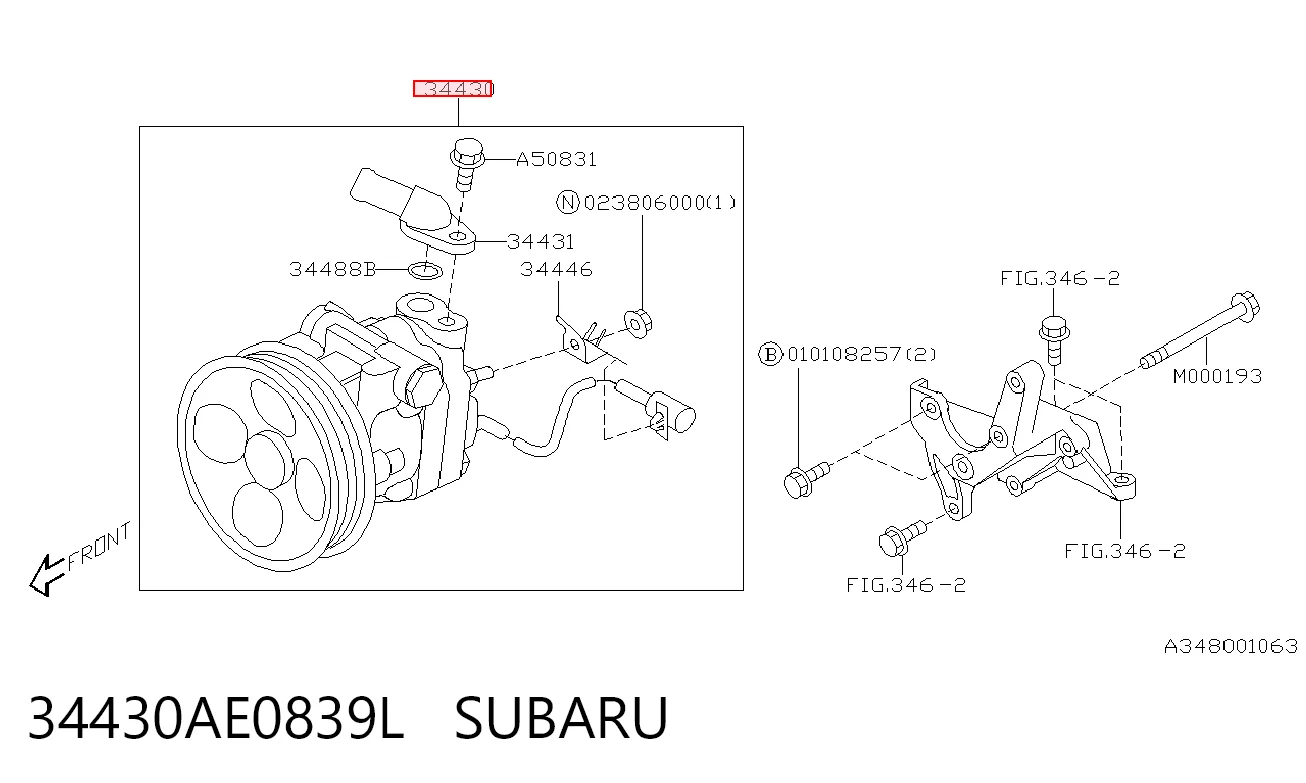 34430AE0839L Subaru Насос гідропідсилювача